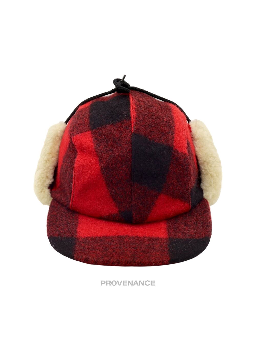 🔴 Filson Double Mackinaw Wool Cap - Red Black Plaid